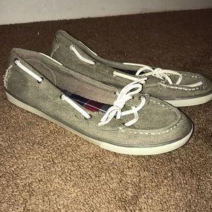 Gray boat shoes never been worn!